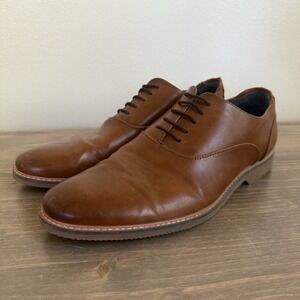Steve Madden Men's 10 Brown P-Ollie Leather Oxford‎ Dress Shoes